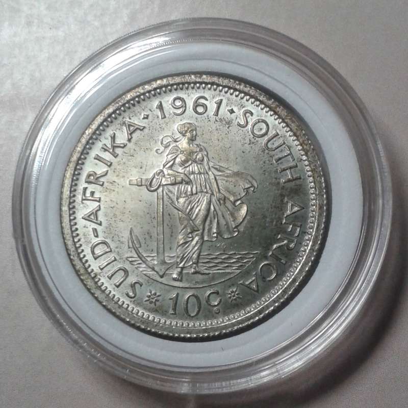 Nice 1961 Republic encapsulated silver 10c