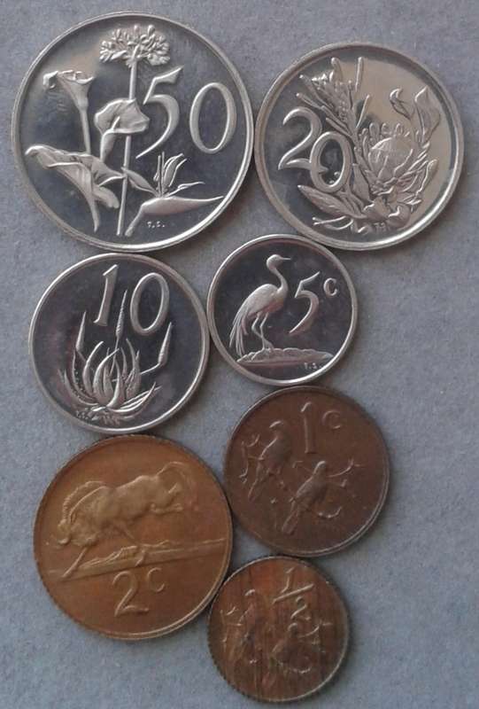 Partial 1978 proof set of 7 coins  (50c-1/2c)