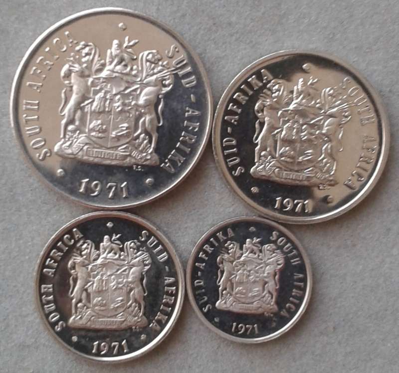 Lot of x4 Republic 1971 proof coins (50c-5c)
