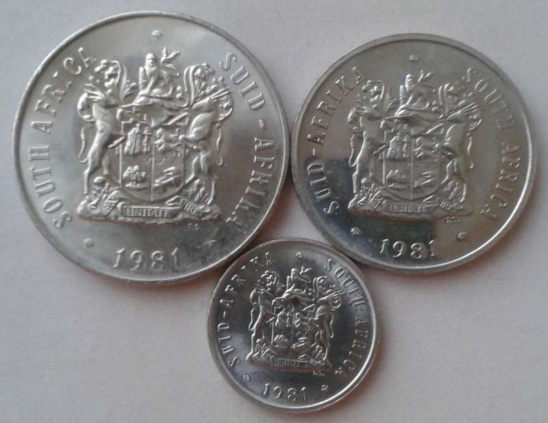 1981 Republic uncirculated 50c/20c/5c