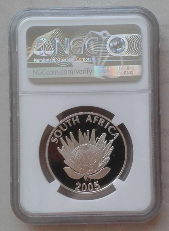 2005 Albert Luthuli proof silver R1 NGC PF69 Ultra Cameo (mintage: 2016)