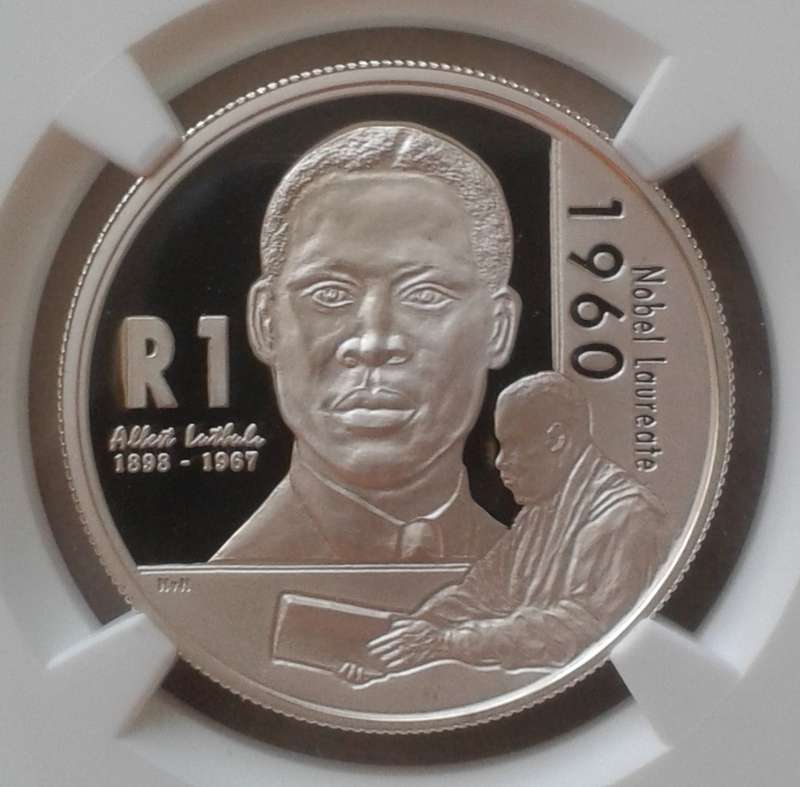 2005 Albert Luthuli proof silver R1 NGC PF69 Ultra Cameo (mintage: 2016)