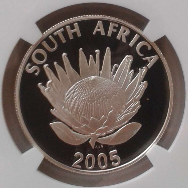 2005 Albert Luthuli proof silver R1 NGC PF69 Ultra Cameo (mintage: 2016)