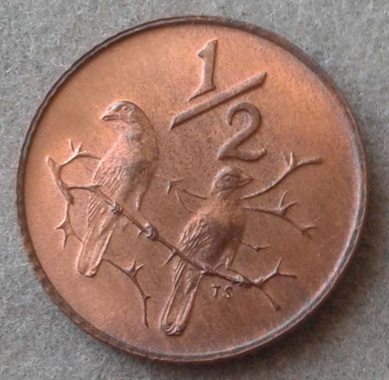 Scarcer 1972 uncirculated 1/2c (mintage: 20000).