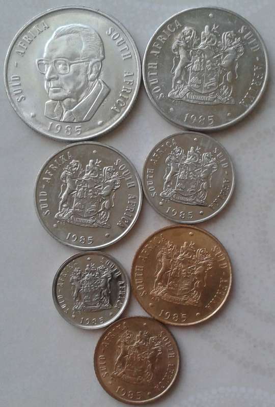 1985 Republic set of 7 coins (R1-1c)