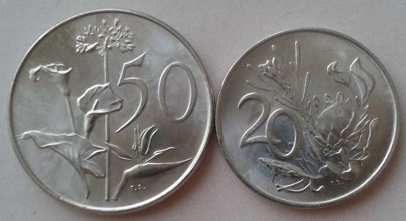 1979 Republic uncirculated nickel 50c and 20c