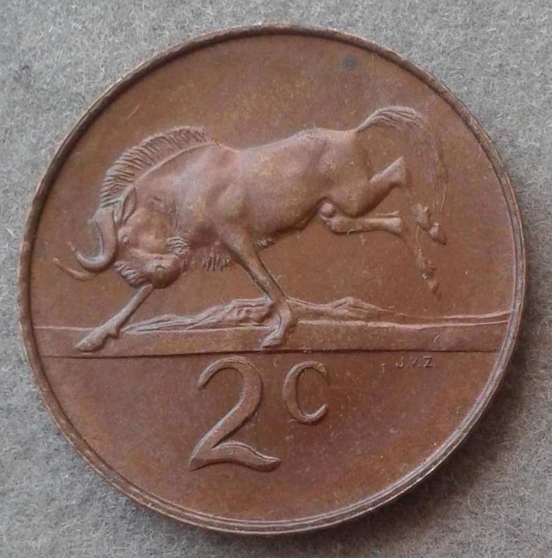 1965 Afrikaans uncirculated 2c.