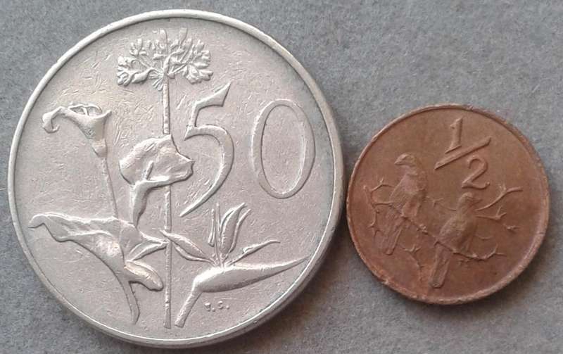 1970 Circulated 50c and 1/2c