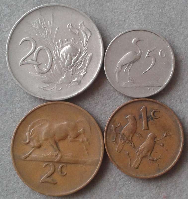 1967 English lot of 4 coins (20c-1c)