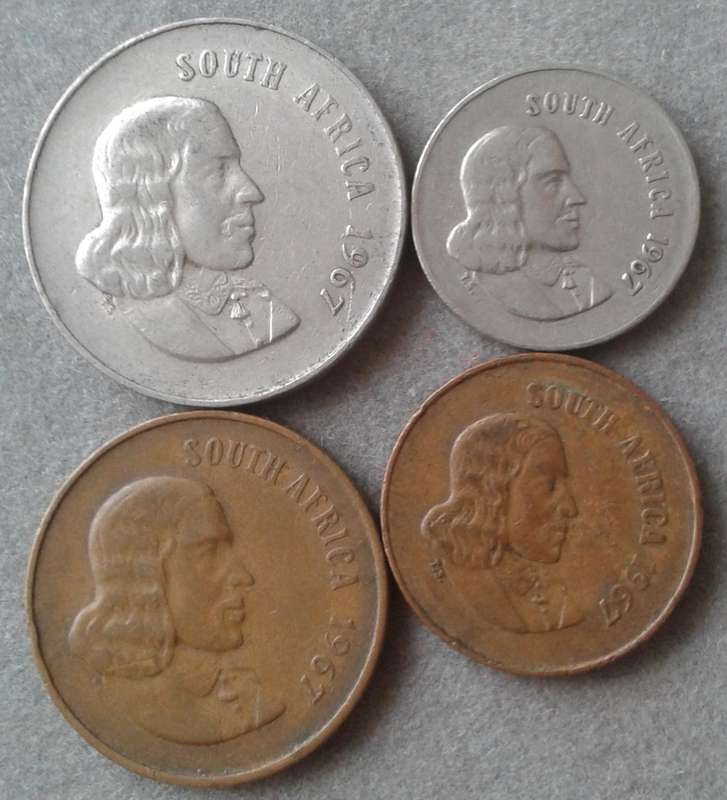 1967 English lot of 4 coins (20c-1c)