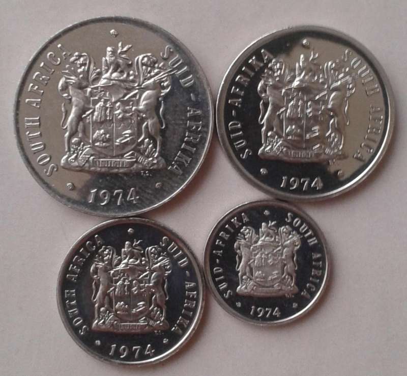 1974 Republic proof nickel 50c-5c set (4 coins)