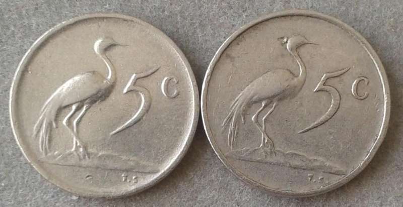 1969 English and Afrikaans 5c set