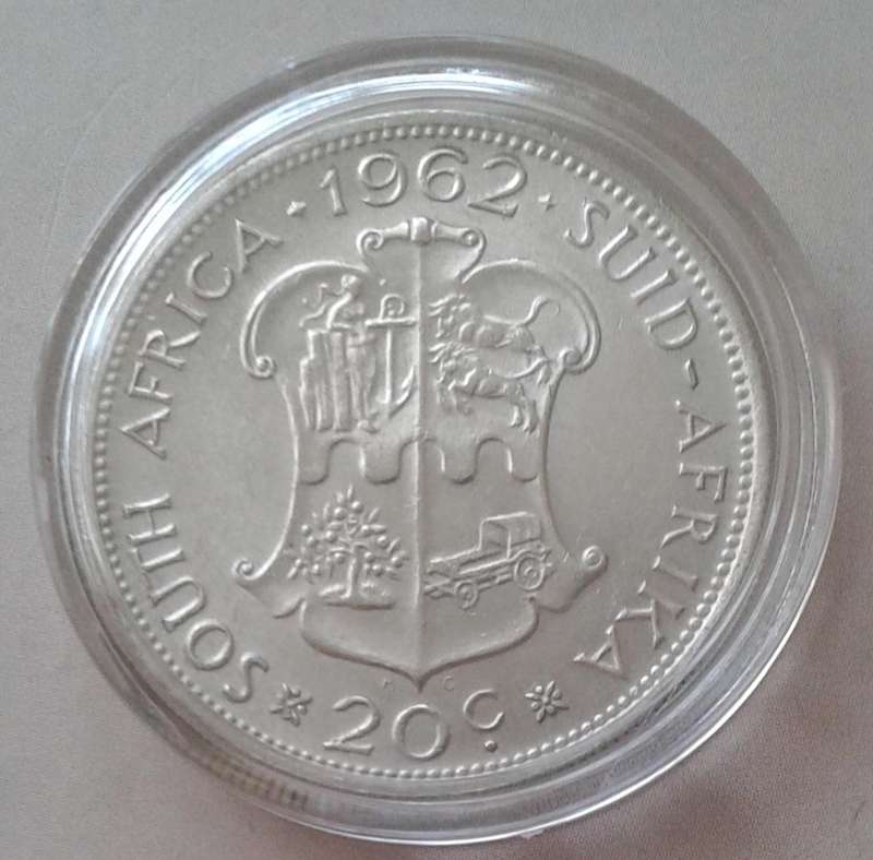 Encapsulated 1962 silver 20c