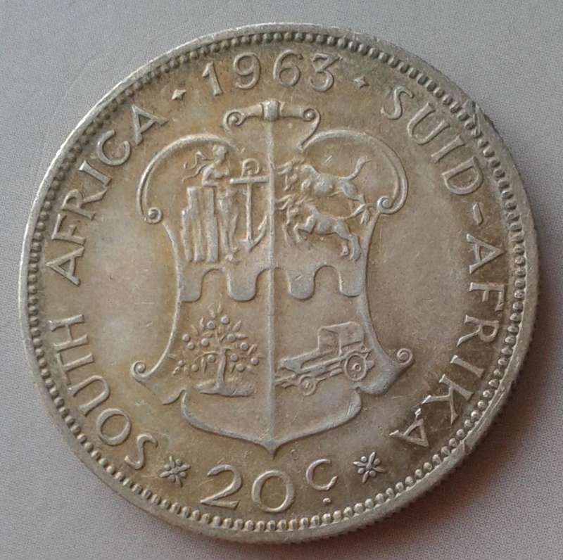 1963 Republic silver 20c coin