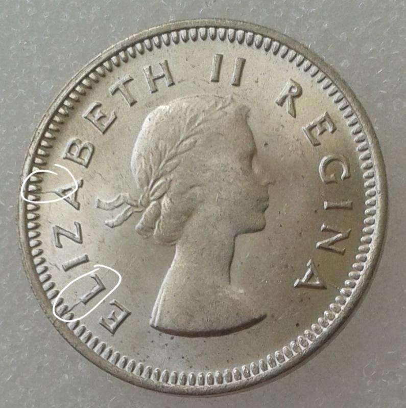 Nice 1959 union silver tickey with obverse die cracks