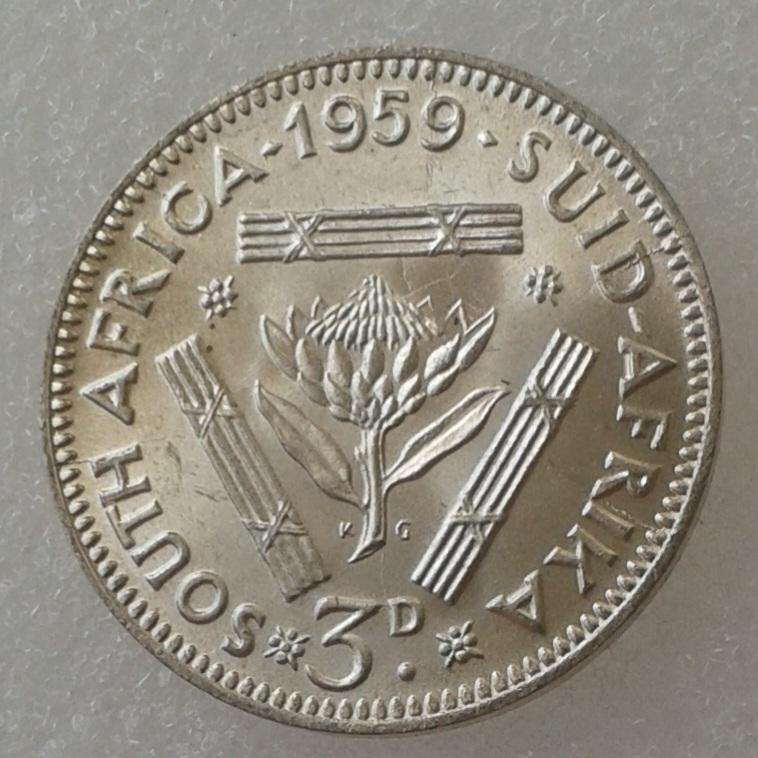 1959 Union silver tickey with obverse die cracks