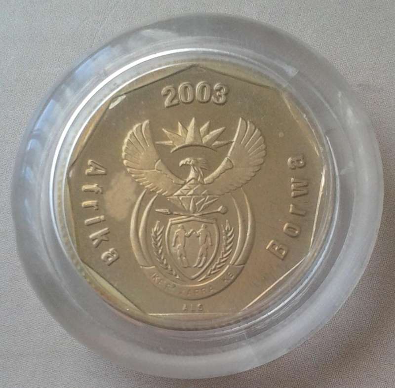 Encapsulated 2003 S.A Mint prooflike cricket 50c