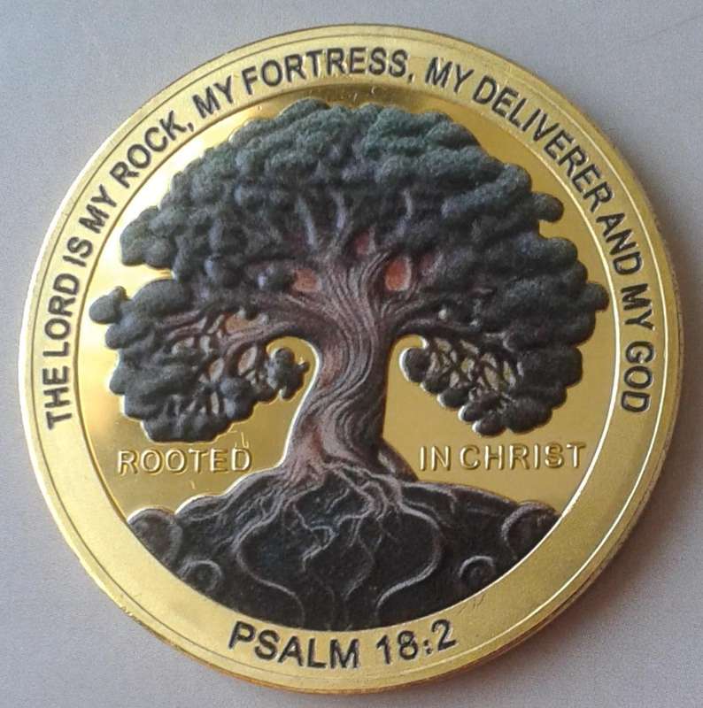Tree of life commemorative novelty coin with inspirational bible verse - (40mm)