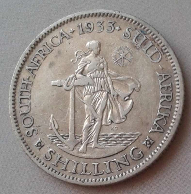 1933 Union silver shilling.