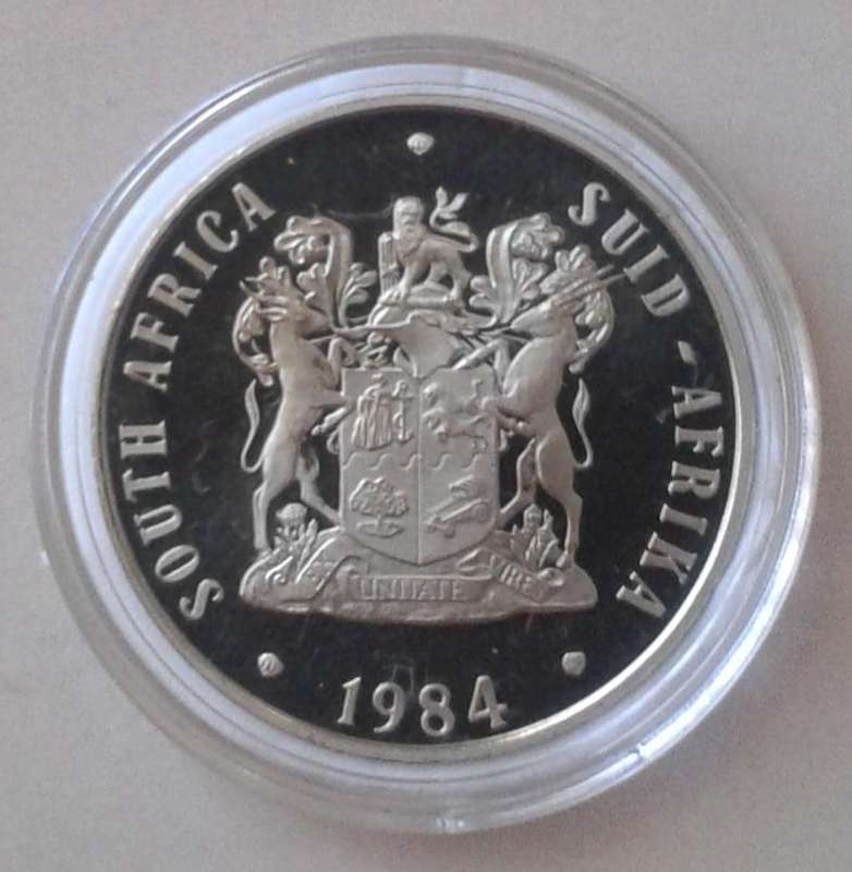 Encapsulated 1984 proof nickel 50c