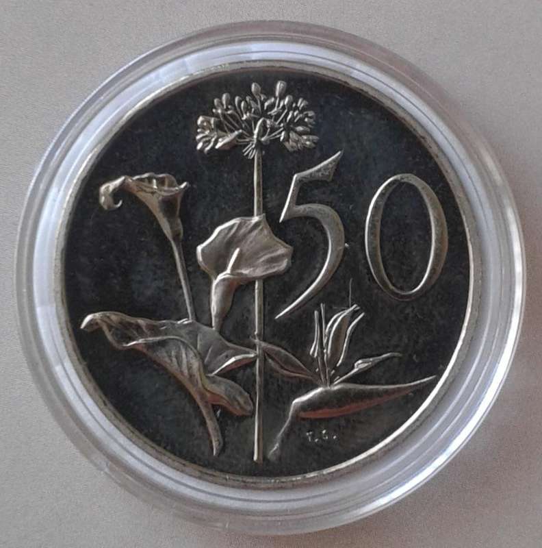Encapsulated 1987 proof nickel 50c