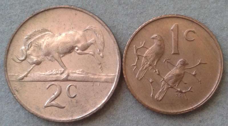 1976 Republic uncirculated 2c and 1c