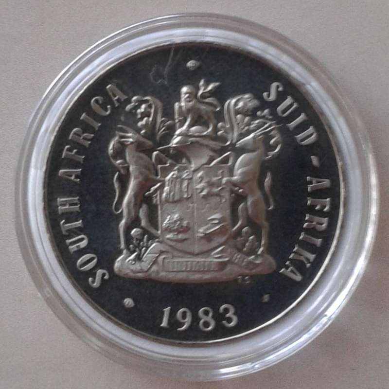 Encapsulated 1983 proof nickel 50c coin