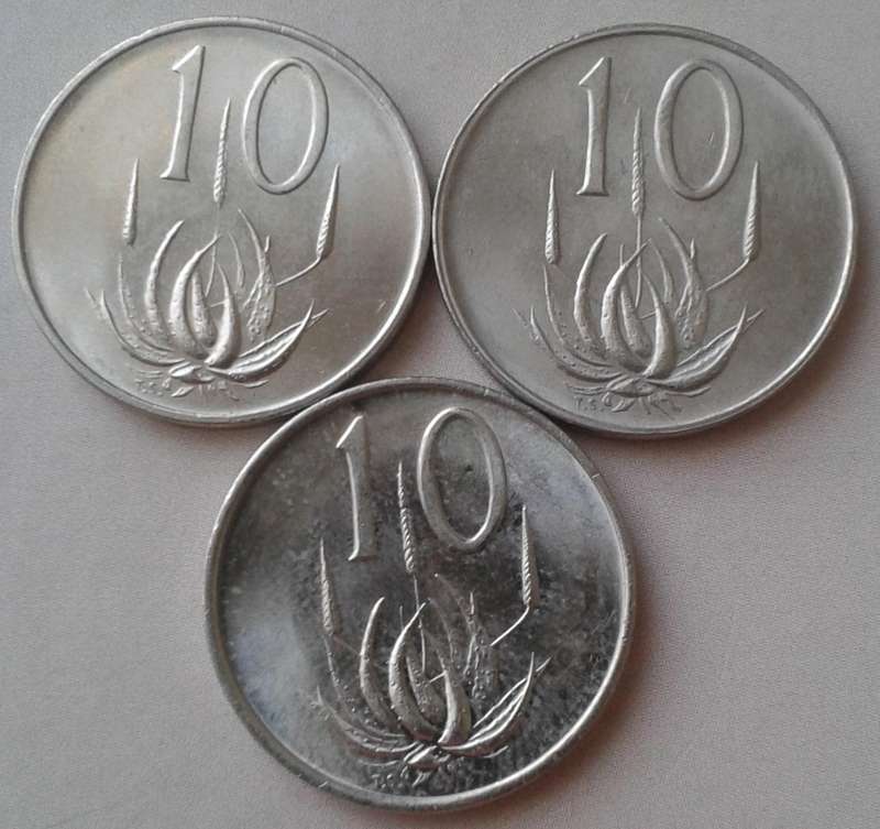 Uncirculated 1975/1976 and 1983 nickel 10c set