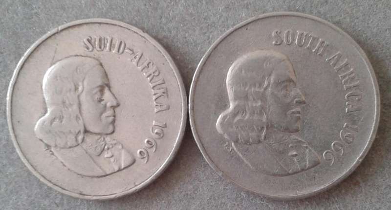 1966 Afrikaans/English nickel 10c set
