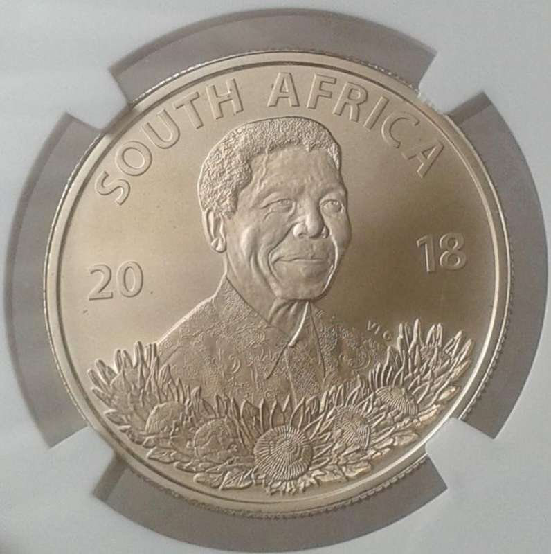 2018 Mandela unc silver R1 NGC MS68 (Robben Island) mintage: 265