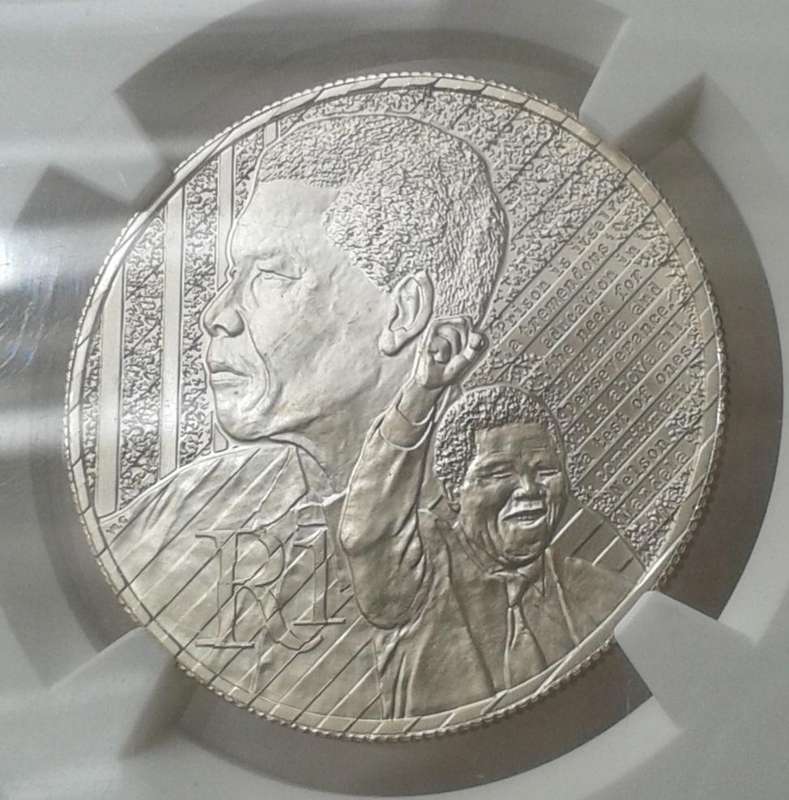 2018 Mandela unc silver R1 NGC MS68 (Robben Island) mintage: 265