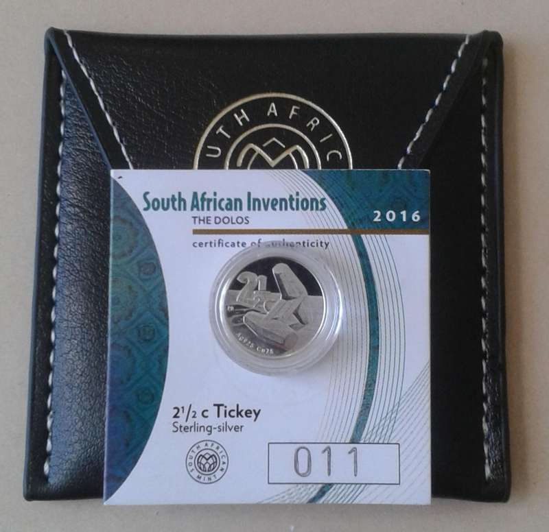 2016 Dolos proof silver 2 1/2c in S.A Mint pouch incl.certificate
