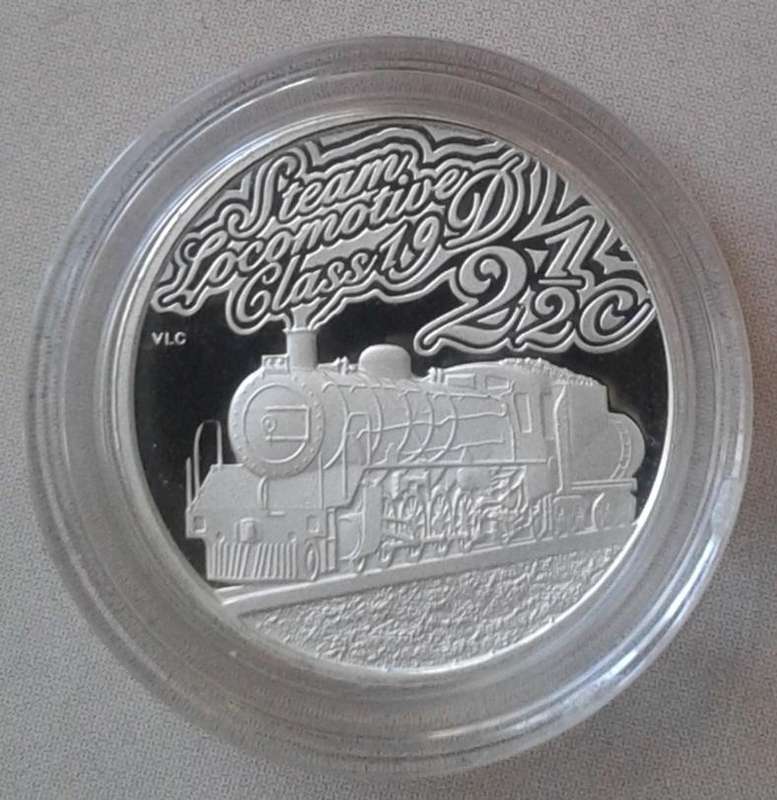 2015 (Class 19 D) Steam Locomotive proof silver 2 1/2c in S.A Mint bag