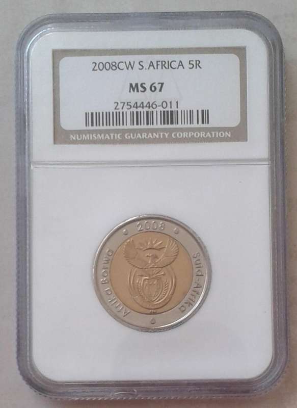 2008 Oom Paul R5 NGC MS67 (mintage: 2990).