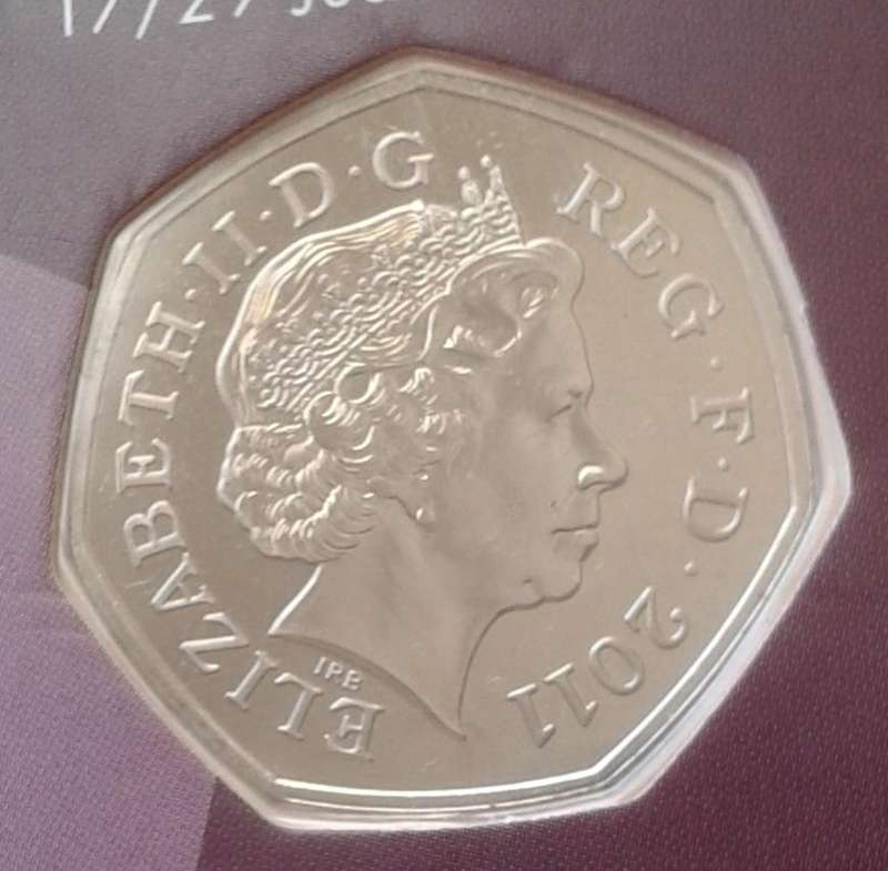 2011 Great Britain uncirculated (Football) 50 Pence in card