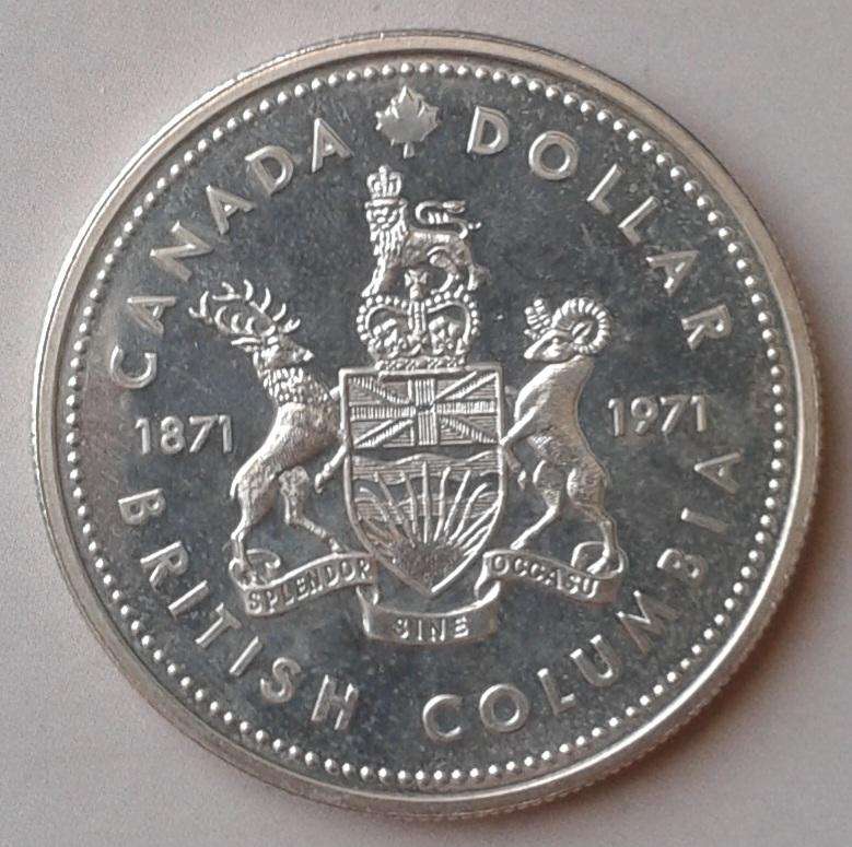 Nice 1971 Canada specimen silver dollar (British Columbia Centennial)