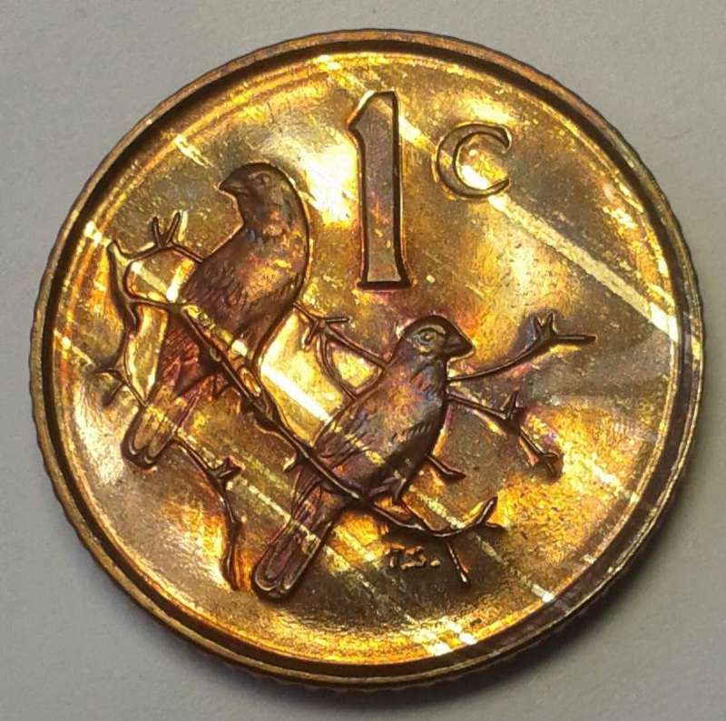 Nice 1987 Republic proof 1c with iridescent toning