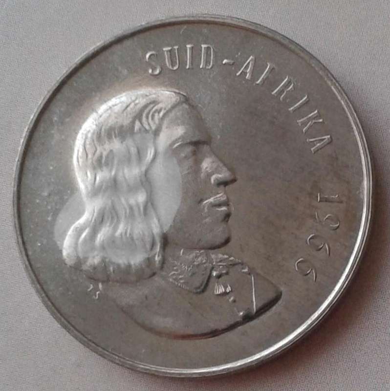 1966 (Afrikaans) Republic nickel 20c with proof details