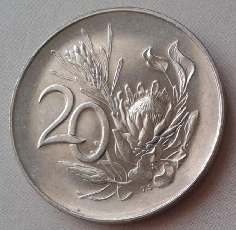 1966 (Afrikaans) Republic nickel 20c with proof details