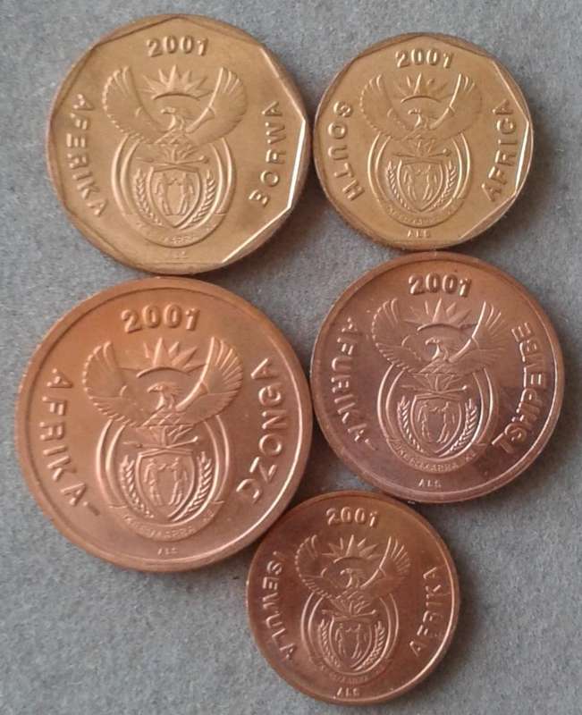 2001 Republic uncirculated 20c-1c