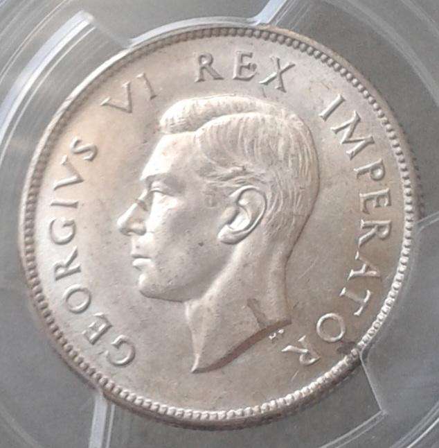 1939 Union silver 2 Shillings PCGS AU58 (Only 4 coins higher)