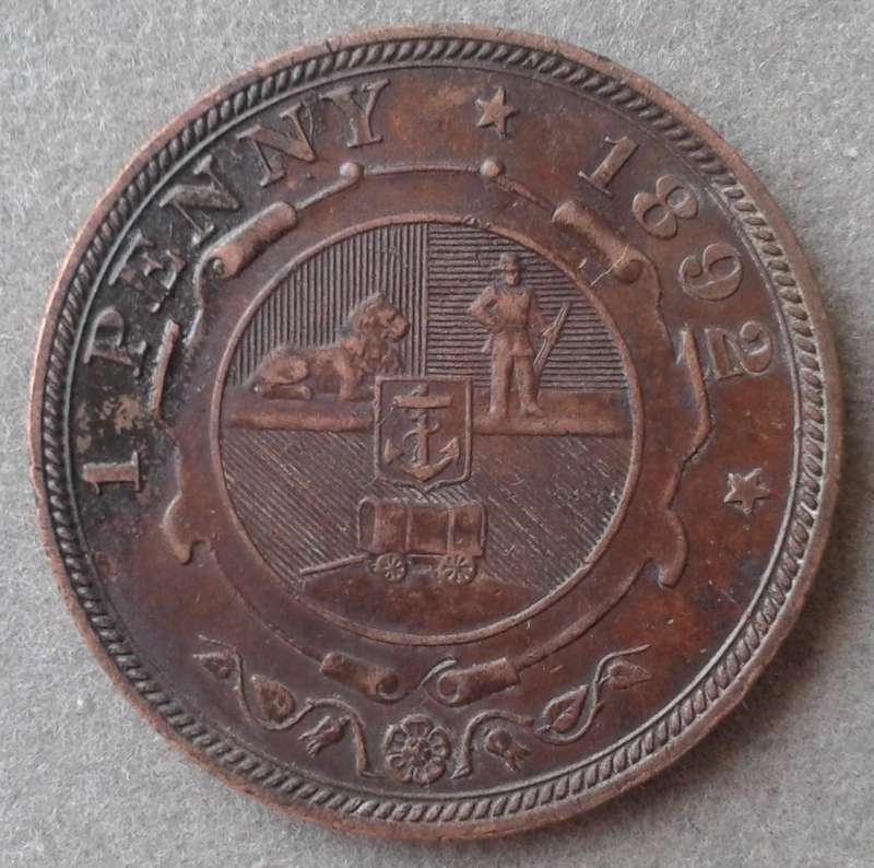 Decent 1892 ZAR Kruger penny with XF details