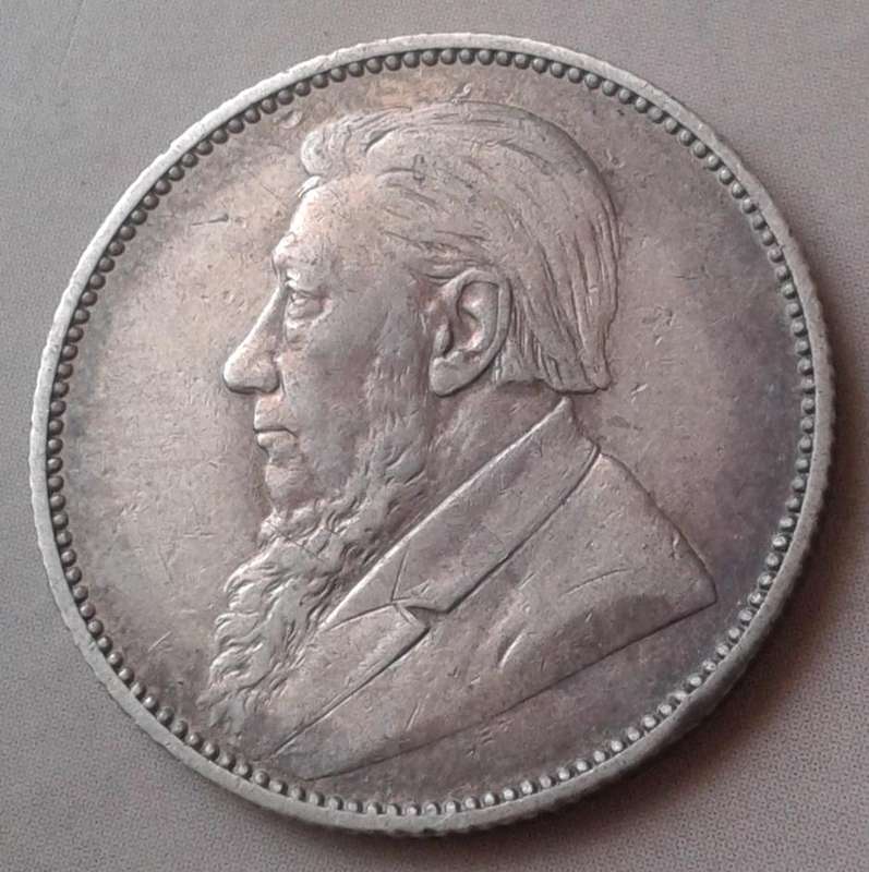 1895 ZAR Kruger silver shilling in VF