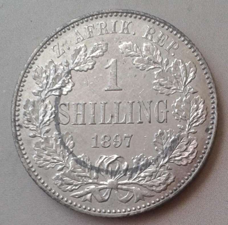 1897 ZAR Kruger silver shilling in XF+