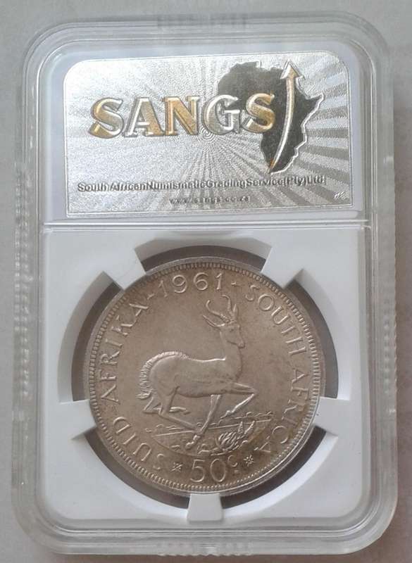 1961 Republic proof silver 50c SANGS PF63 (mintage: 7530)