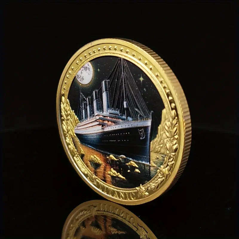 Titanic commemorative novelty coin - Golden colour (40mm)