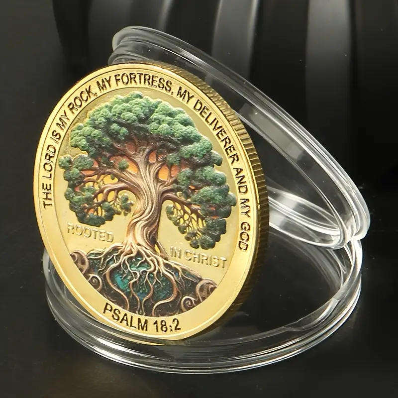 Tree of life commemorative novelty coin with inspirational bible verse - (40mm)