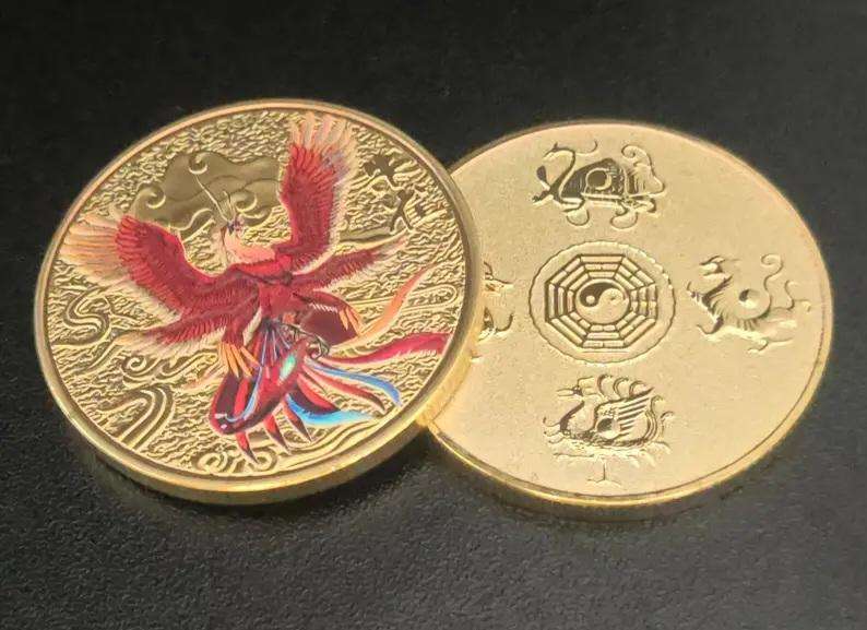 Chinese mythical divine beast - (Vermilion Bird) commemorative novelty coin (40mm)