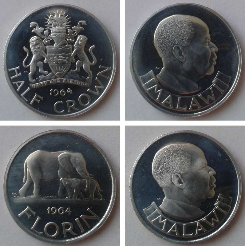 1964 Malawi proof set of 4 coins in box (mintage: 10000)