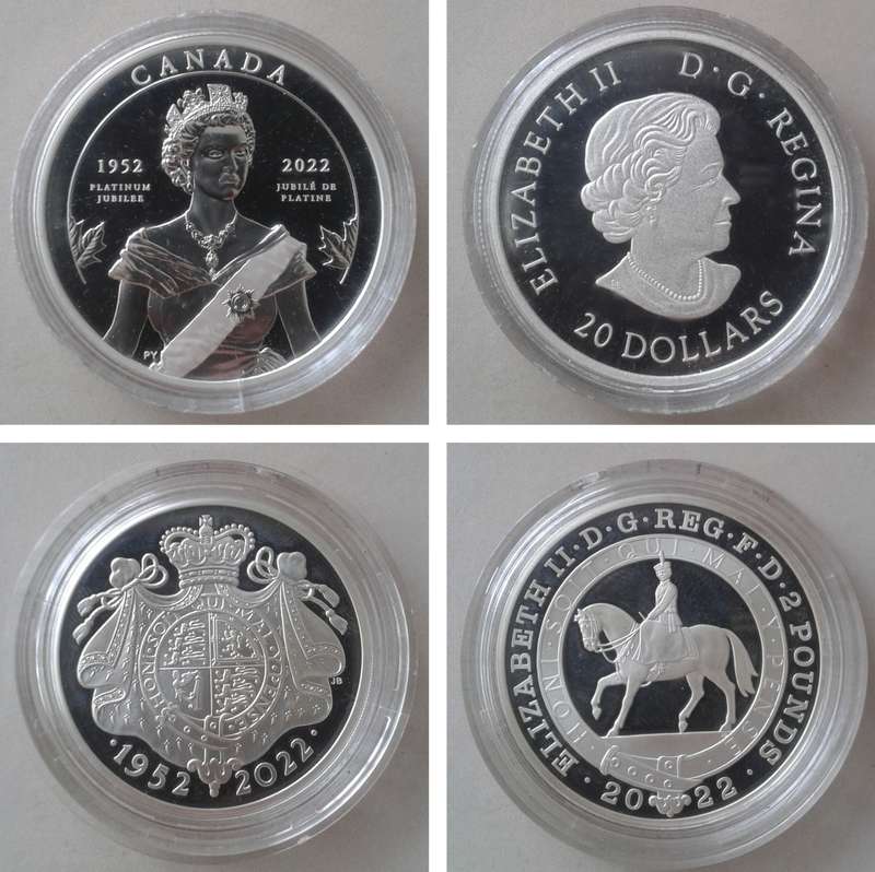 2002 Queen Elizabeth II Platinum Jubilee proof 1oz silver coin set in case (mintage: 5500)